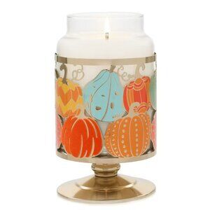 NWT YANKEE CANDLE Fall Gourds Metal Jar Candle Holder